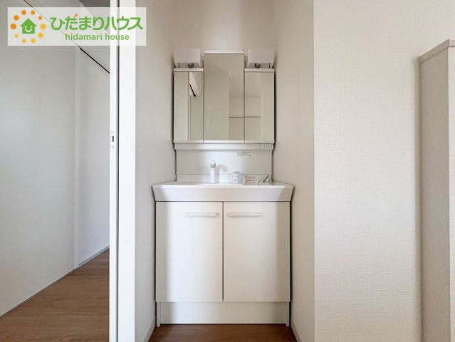 ひたちなか市市毛4期　新築戸建　2号棟の独立洗面台|シンプルで使い勝手の良い独立洗面台！
