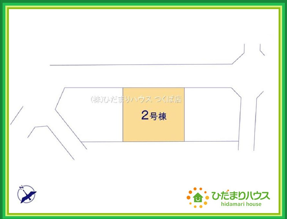 ひたちなか市市毛4期　新築戸建　2号棟の区画図|カースペースは2台分確保!(^^)!
