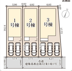福岡市南区警弥郷第四　１号棟の区画図