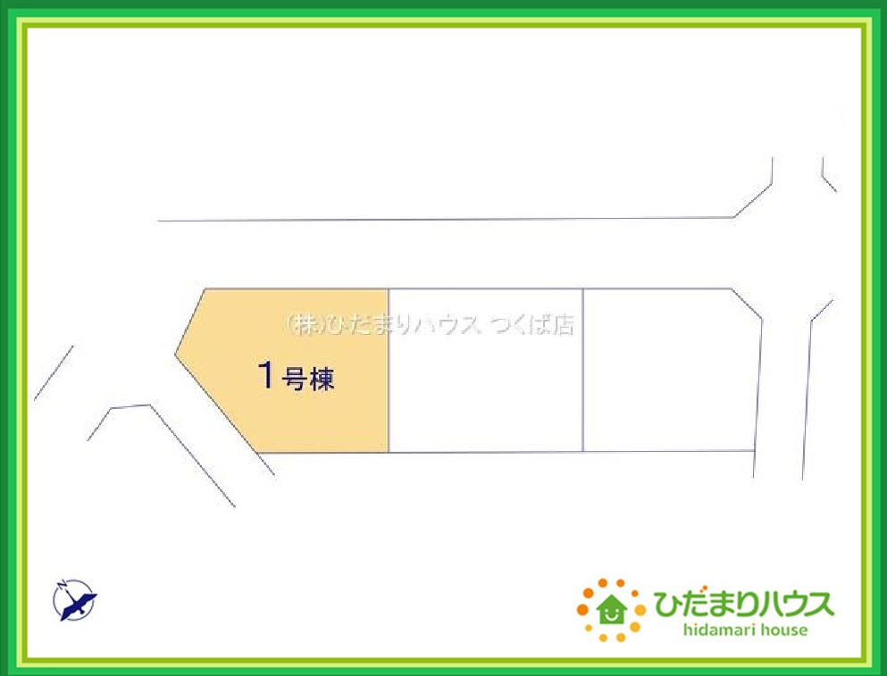 ひたちなか市市毛4期　新築戸建　1号棟の区画図|周辺商業施設・教育施設充実♪
