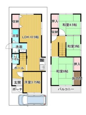 日置荘西町貸家の間取り