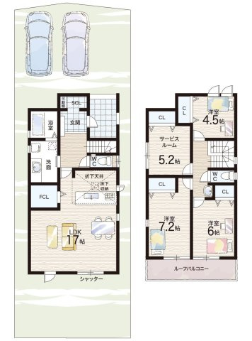 ●香芝市上中　第1期　新築一戸建ての間取り|3号地
