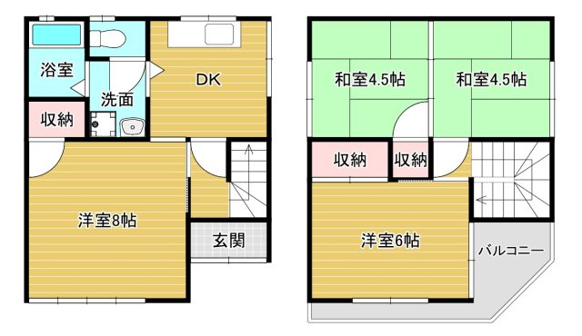 西野貸家の間取り