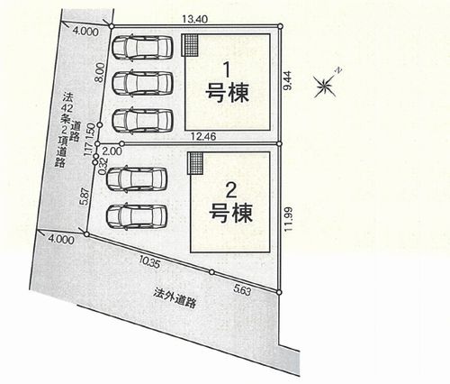 【区画図】 | 【仲介手数料０円】南足柄市飯沢第5　新築一戸建て　全2棟 | 南足柄市飯沢第5　新築一戸建て　全2棟