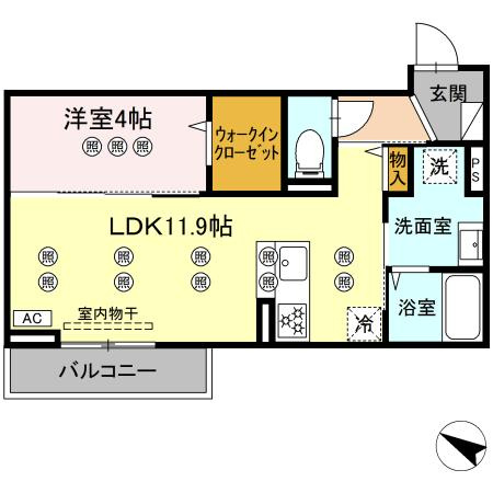 【間取り】 | サンガーデン新山口 B