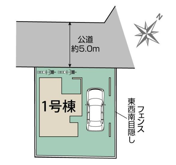 南区東林間１丁目新築戸建て　1号棟の区画図|区画図「南区東林間1丁目新築戸建て」