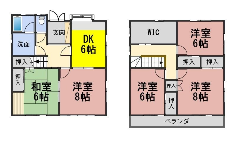 ６６７４２　岐阜市鏡島東中古戸建ての間取り