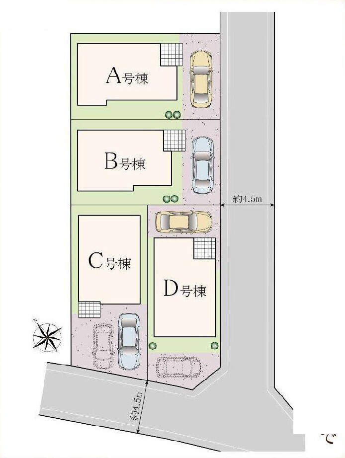調布市東つつじケ丘3丁目 京王線 つつじヶ丘駅 新築戸建の区画図