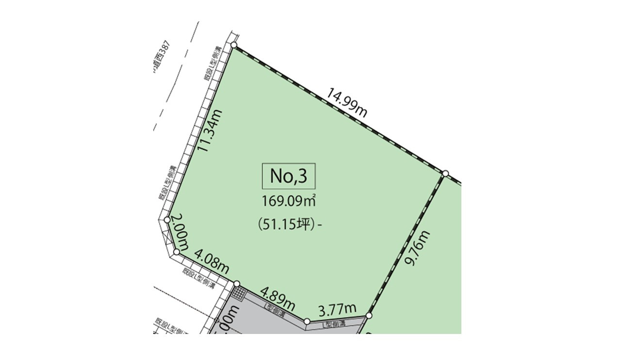 昭島市田中町２丁目分譲地１期　No.3の区画図