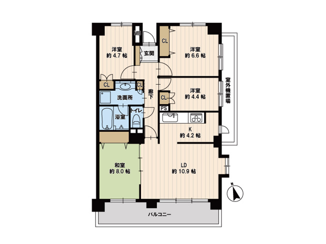 【間取り】 | 志木パーク・ホームズ　(丸井志木店) | 南東角部屋ならではの開放感と陽当たりの良さが魅力の全居室リフォーム済み住戸。明るく心地よい新生活をスタートできます。
