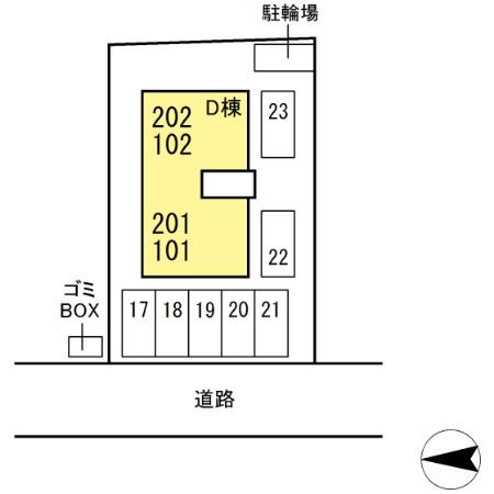 アビーロード D棟の区画図