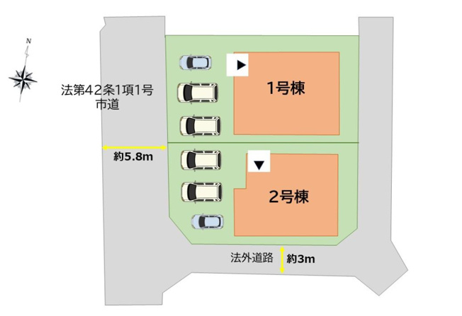 【区画図】 | 福岡市早良区野芥7丁目4期　2号棟（全2棟）【仲介手数料無料・0円】 | 区画図です。2号棟