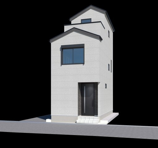 【外観パース】 | 練馬区貫井３丁目　新築戸建て | 洗練されたフォルムが街並みに美しく映える上質な外観デザイン