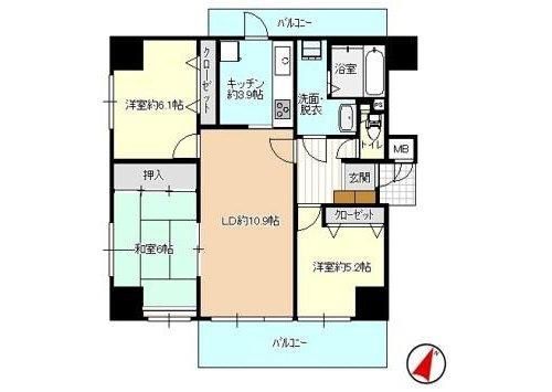 サーパスシティ西新潟弐番館の間取り