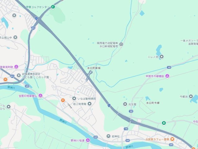 甲賀市水口町新城　新築一戸建ての地図