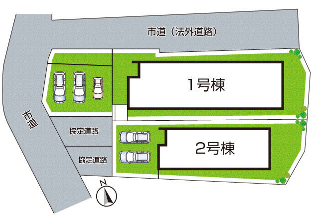 甲賀市水口町新城　新築一戸建ての区画図|全2区画