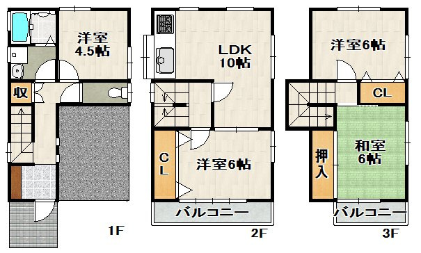 口谷西3丁目戸建の間取り