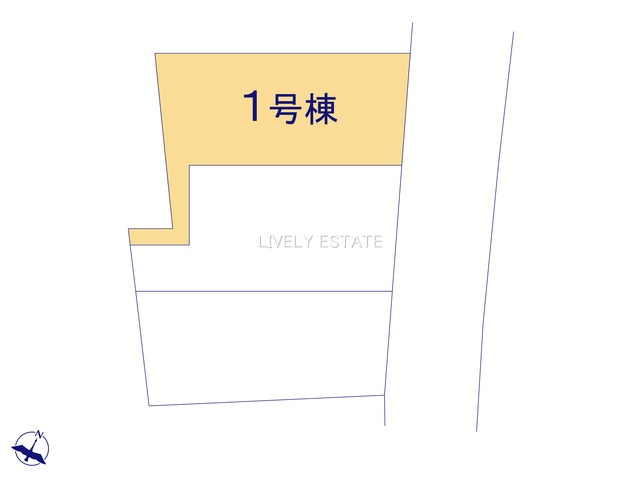 草加市手代1丁目 新築分譲住宅 全3棟 1号棟の区画図