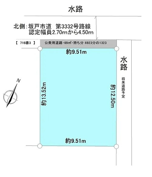 坂戸市片柳売地の土地図