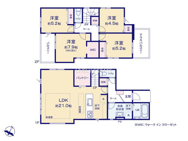 草加市手代1丁目 新築分譲住宅 全3棟 3号棟の間取り
