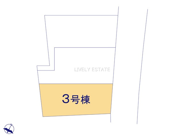 草加市手代1丁目 新築分譲住宅 全3棟 3号棟の区画図