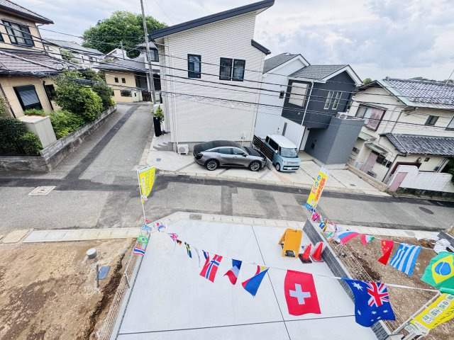 松戸市栗山新築戸建の展望|バルコニーより道路側眺望・南道路で日当たり良好♪