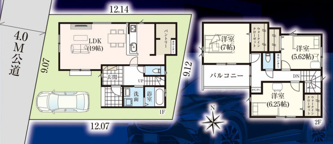 【間取り】 | ふじみ野市亀久保　新築一戸建住宅　全1棟（ふじみ野店） | 3280万円、３LDK、土地面積32.75坪、建物面積103.71㎡、広いLDKと充実収納の快適な居住空間♪