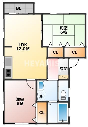 コーポ平山の間取り