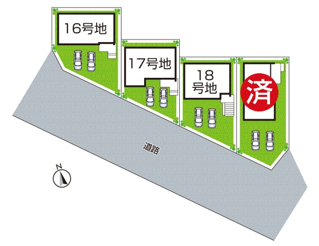 神戸市西区美穂が丘　新築一戸建ての区画図|全4区画