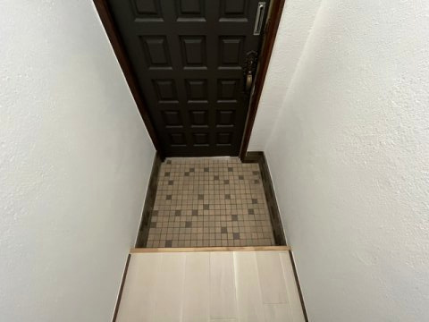 山中田貸家の玄関