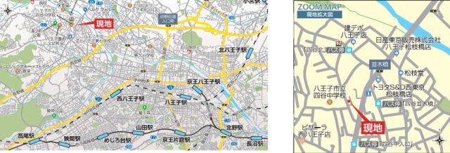 祝成約済み　八王子市　四谷町　売地の地図|～仲介手数料無料☆八王子ひなた不動産～八王子市四谷町　売地
