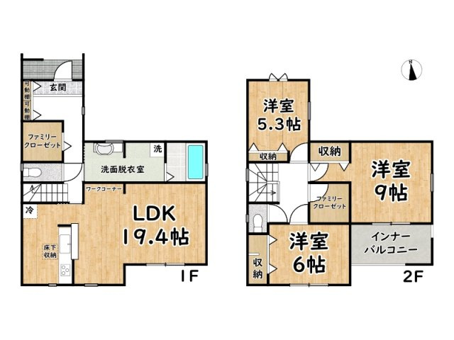 姫路市御立東7期/新築戸建の間取り