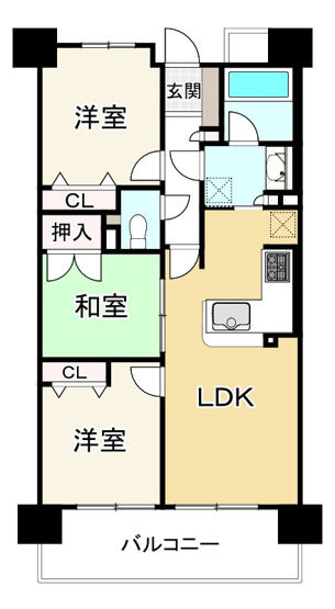 【間取り】 | グランコート萩原天神