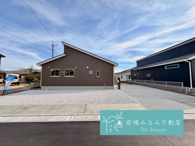 【新築平屋】北群馬郡吉岡町漆原第1　１号棟(全２棟)　クリエートの家　新築建売分譲の外観|落ち着いた雰囲気の外観です