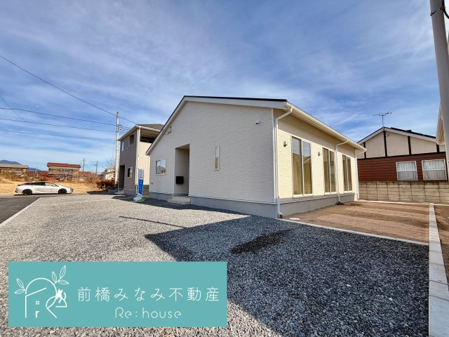 【新築平屋】高崎市箕郷町白川第2　２号棟(全６棟)　クレイドルガーデン　新築建売分譲の外観|おしゃれな外観です
