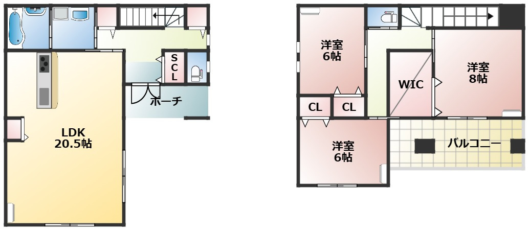 出仲間8丁目貸家の間取り