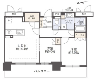 【間取り】 | プレミスト旭川ザ・タワー | 【間取り】使いやすい間取りの2LDK◎全室バルコニーに面し採光良好◎