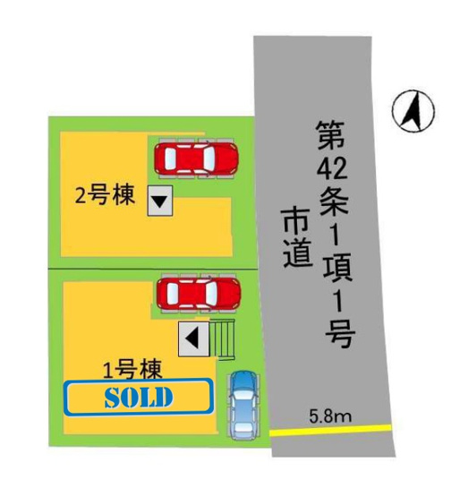 【区画図】 | 福岡市西区石丸2丁目4期　2号棟（全2棟）【仲介手数料無料・0円】 | 区画図です。2号棟
