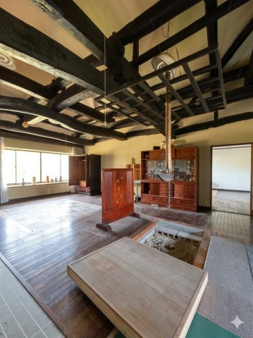 囲炉裏付きの和モダン・900坪超えの大きな土地の古民家♪大田原市新宿の内装|きれいな内装です