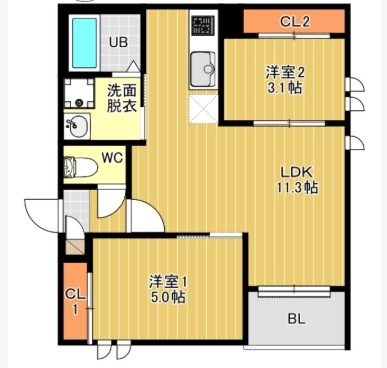 REGALEST F訓尭の間取り|使いやすい間取りです。