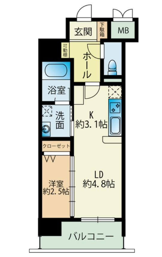 サニークレスト須崎町の間取り|使いやすい間取りです。
