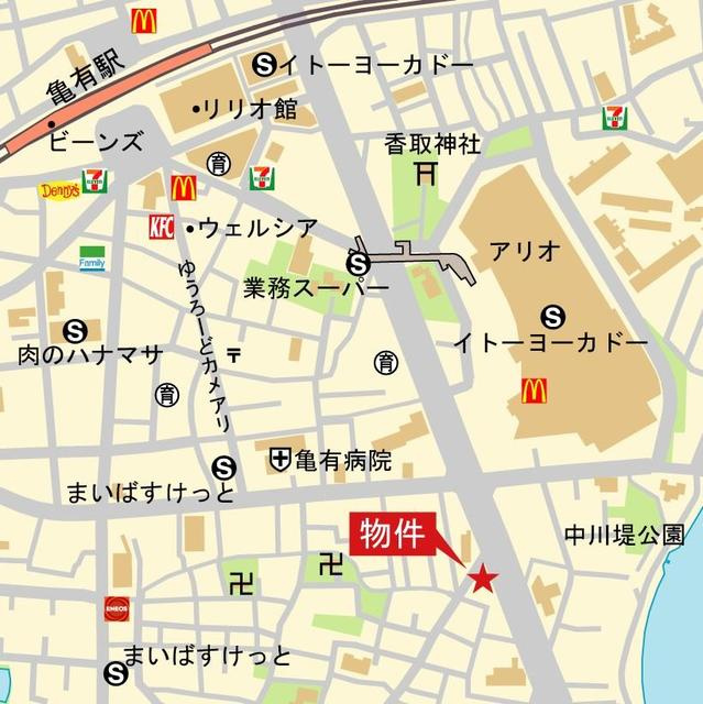パークキューブ亀有の地図