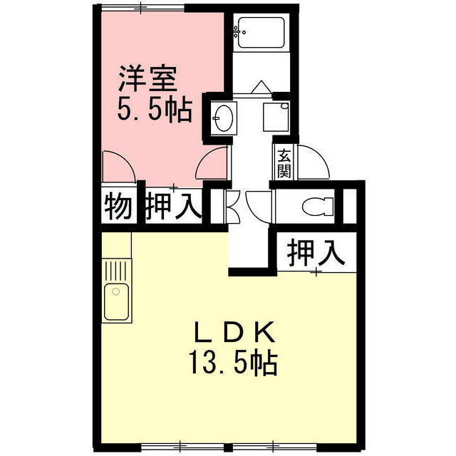 岐阜市錦町６丁目のアパートの間取り