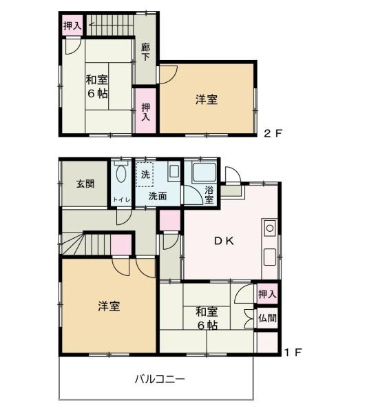 岩出市中黒　中古戸建の間取り