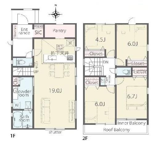 リナージュ上中 ２号棟 ／新築一戸建の間取り|■こちらは２号棟です！■