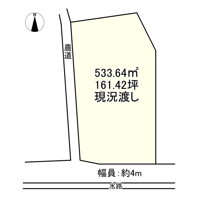 西条市中野甲718-1　売土地の土地図|南側に道路が接する縦長で使いやすい正形に近い区画図です。すべての部屋に光を採り入れやすい住宅を設計できる利点があり、朝から夕方まで明るい光に満たされた健康的な住環境で健やかに過ごすイメージです。