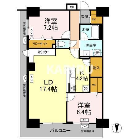 グランセジュール大国町の間取り