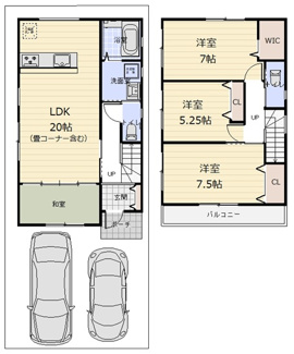 【間取り】 | 京田辺市草内八田　新築戸建