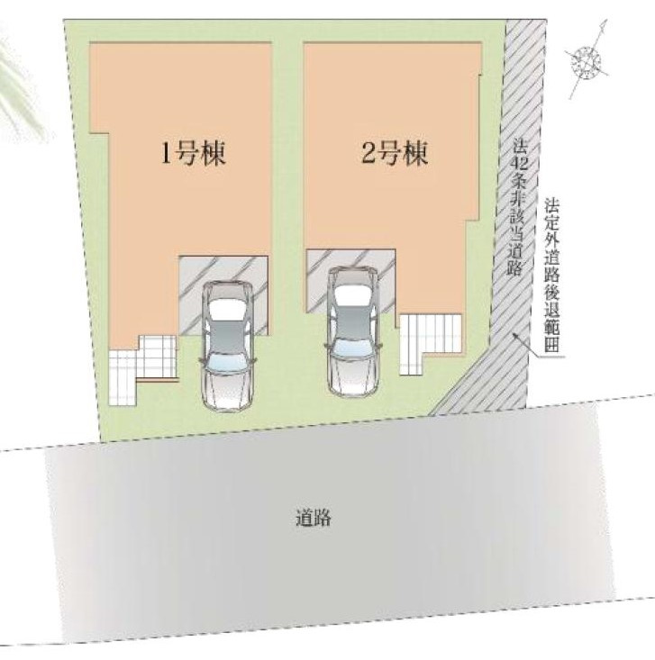 バス停徒歩3分　アクセス良好の区画図|2号棟