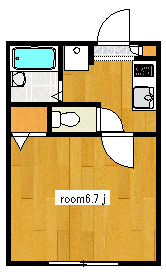 1DK バス・トイレ別で使い易い間取りです